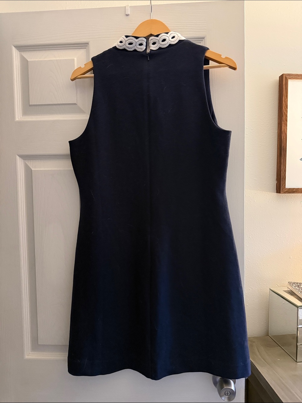 Lilly Pulitzer Navy Callista Shift Dress with White Crochet Trim - Picture 5 of 6